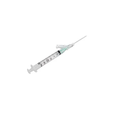 Syringe 3 mL, Safety, 21G x 1.5", SafetyGlide, Detachable Needle,  Luer-Lok, 50/Bx